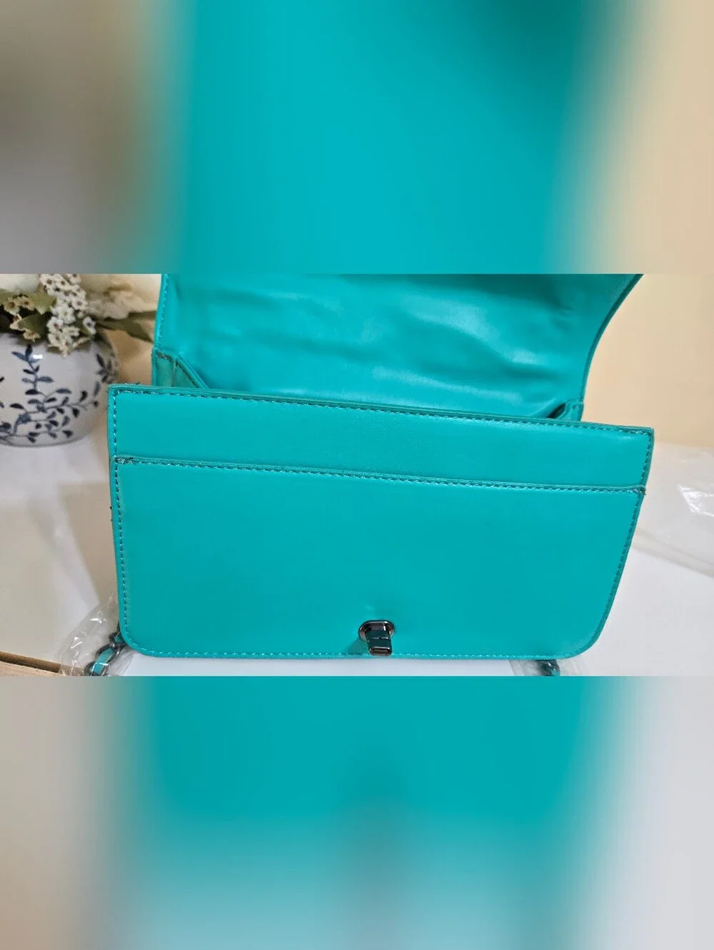 Badgley Mischka Quilted Crossbody Bag in Teal Green